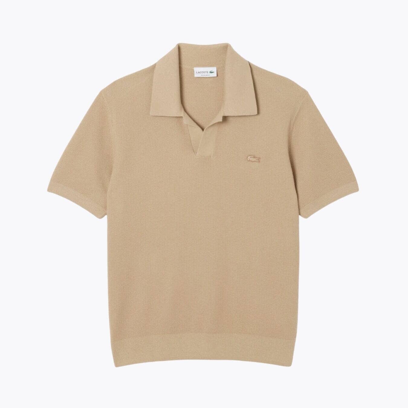Lacoste Cotton Blend Open Polo Collar Sweater