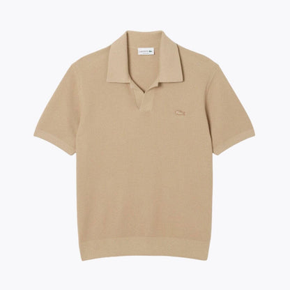 Lacoste Cotton Blend Open Polo Collar Sweater