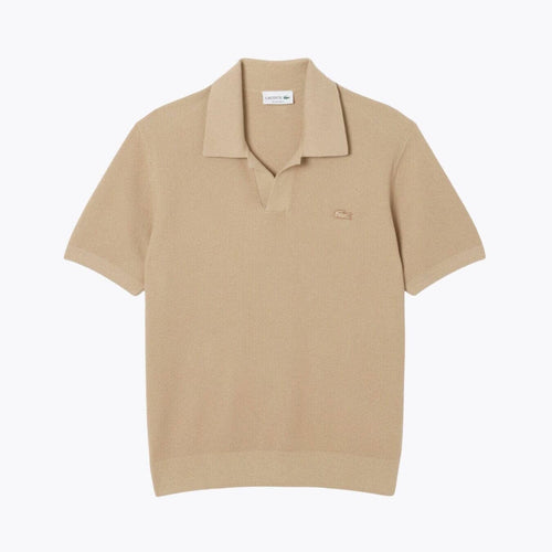 Lacoste Cotton Blend Open Polo Collar Sweater