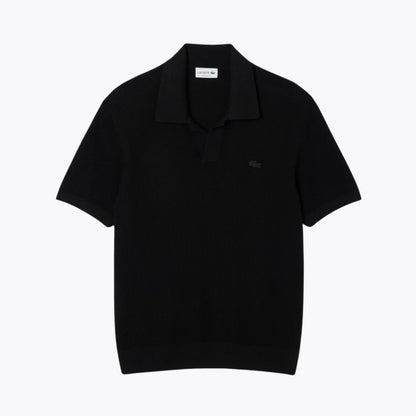 Lacoste Cotton Blend Open Polo Collar Sweater