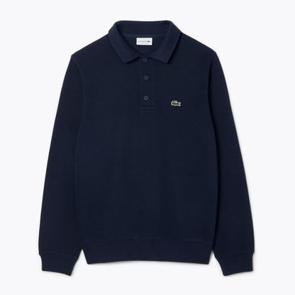 Lacoste Ribbed Cotton Polo Collar Sweatshirt