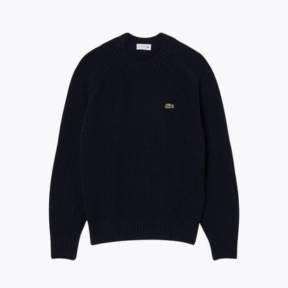 Lacoste Thick Carded Wool Crew Neck Sweater