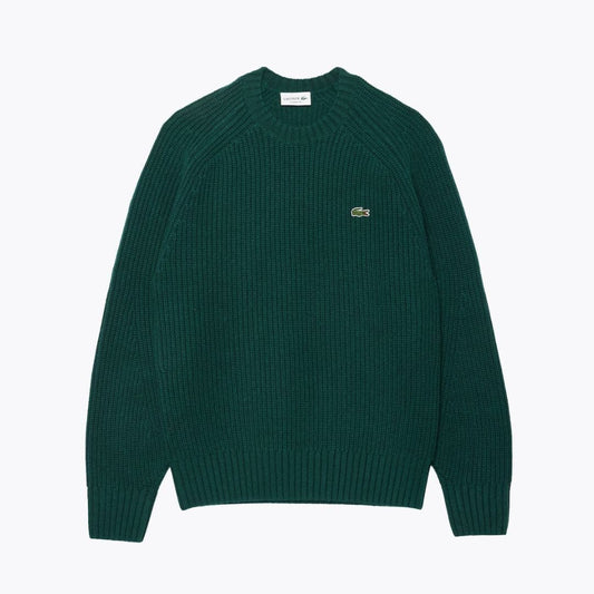 Lacoste Thick Carded Wool Crew Neck Sweater