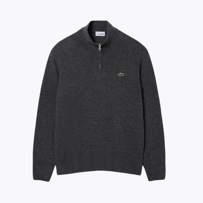 Lacoste Zipped High Neck Carded Wool Sweater