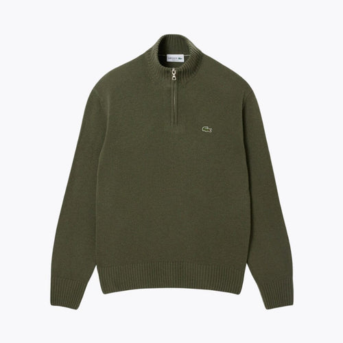 Lacoste Zipped High Neck Carded Wool Sweater