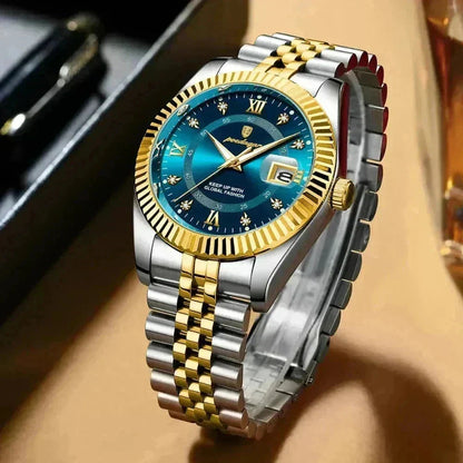 Poedagar Goldenstar – 40Mm Watch | Waterproof | Stainless Steel