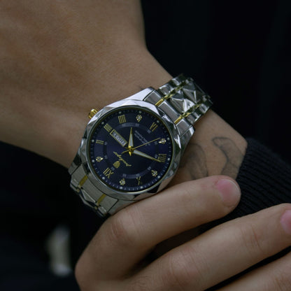Poedagar Luminous Steel Watch 40 Mm – Waterproof | Transfer Steel