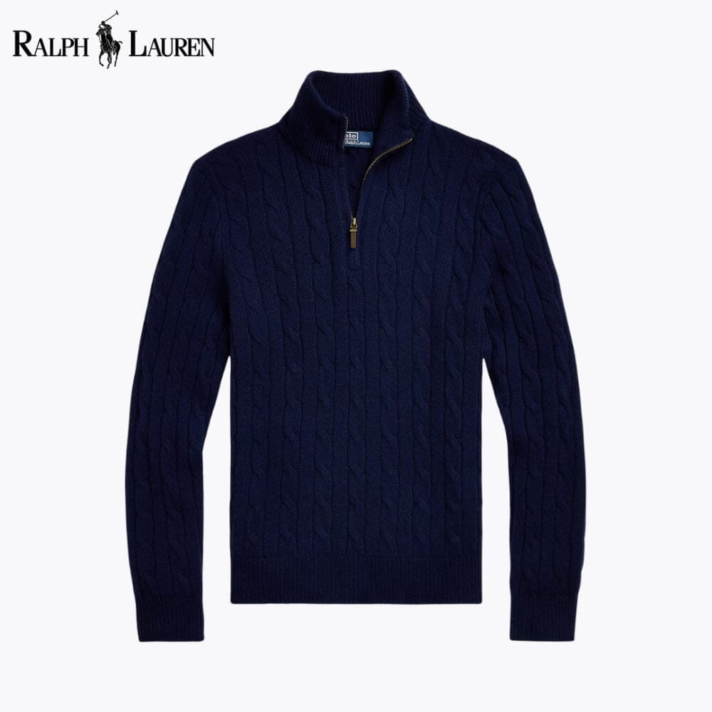 Ralph Lauren Cable-Knit Cashmere Quarter-Zip Jumper