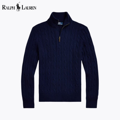 Ralph Lauren Cable-Knit Cashmere Quarter-Zip Jumper