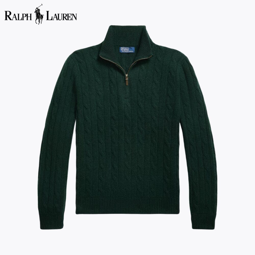 Ralph Lauren Cable-Knit Cashmere Quarter-Zip Jumper