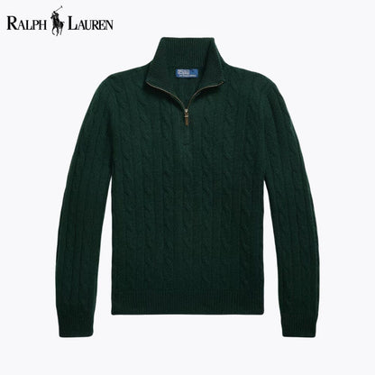 Ralph Lauren Cable-Knit Cashmere Quarter-Zip Jumper
