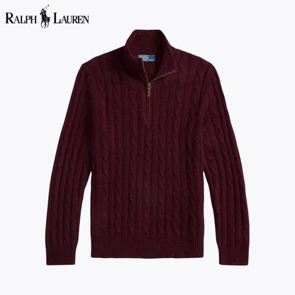 Ralph Lauren Cable-Knit Cashmere Quarter-Zip Jumper