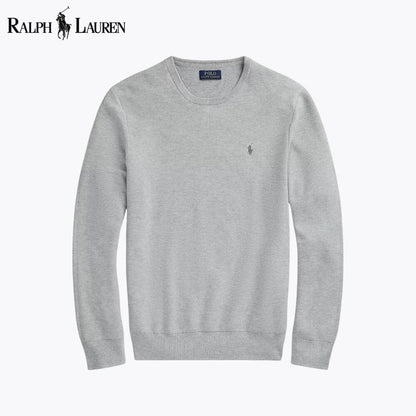 Ralph Lauren Mesh-Knit Cotton Crewneck Sweater
