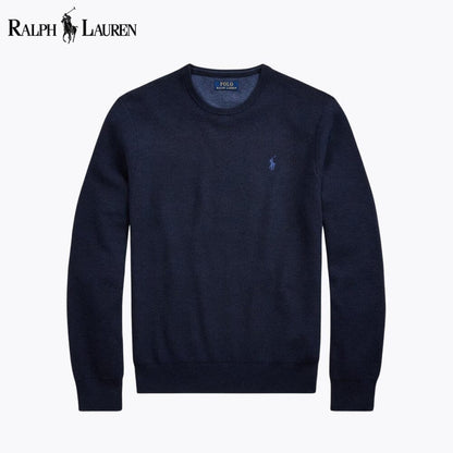 Ralph Lauren Mesh-Knit Cotton Crewneck Sweater
