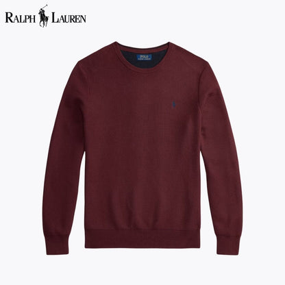Ralph Lauren Mesh-Knit Cotton Crewneck Sweater