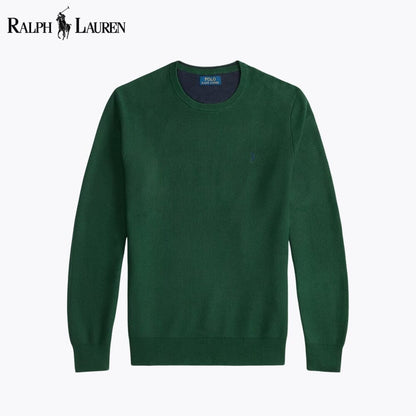 Ralph Lauren Mesh-Knit Cotton Crewneck Sweater